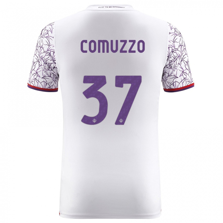 Hombre Camiseta Pietro Comuzzo #37 Blanco 2ª Equipación 2023/24 La Camisa Perú