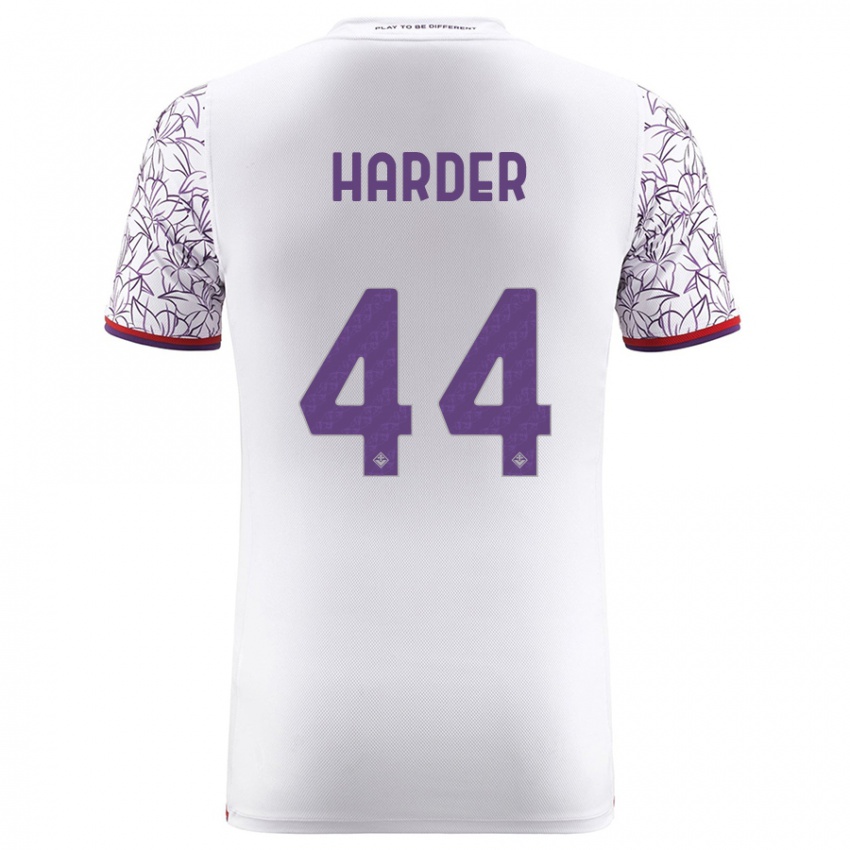 Hombre Camiseta Jonas Harder #44 Blanco 2ª Equipación 2023/24 La Camisa Perú