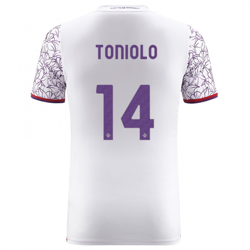 Hombre Camiseta Martina Toniolo #14 Blanco 2ª Equipación 2023/24 La Camisa Perú