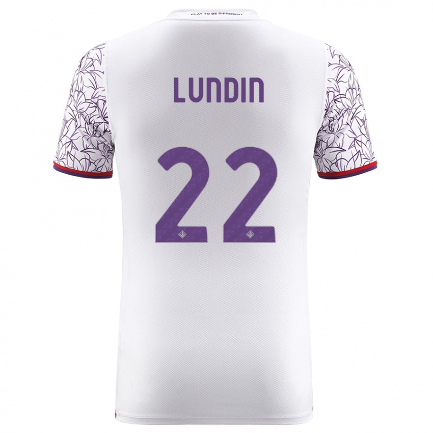 Hombre Camiseta Karin Lundin #22 Blanco 2ª Equipación 2023/24 La Camisa Perú