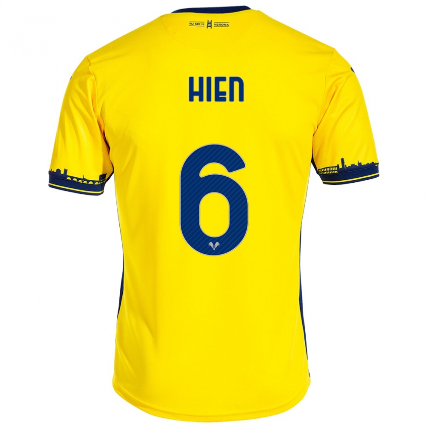 Hombre Camiseta Isak Hien #6 Amarillo 2ª Equipación 2023/24 La Camisa Perú