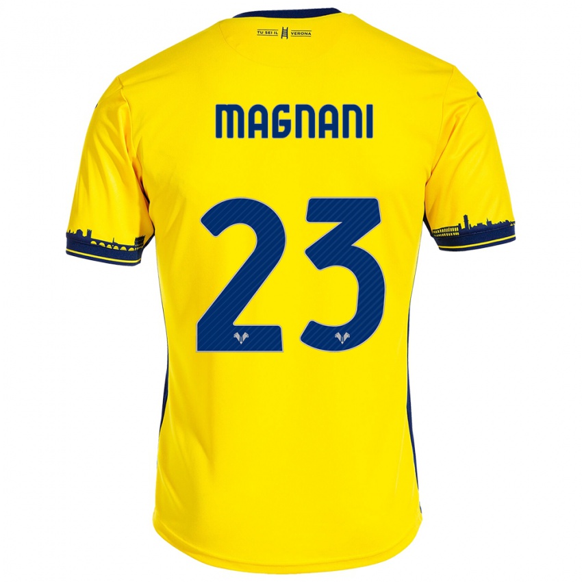 Hombre Camiseta Giangiacomo Magnani #23 Amarillo 2ª Equipación 2023/24 La Camisa Perú