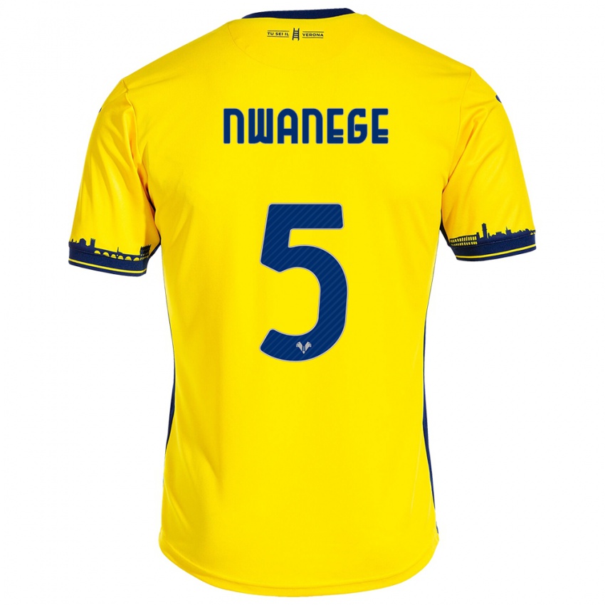 Hombre Camiseta Karlson Nwanege #5 Amarillo 2ª Equipación 2023/24 La Camisa Perú