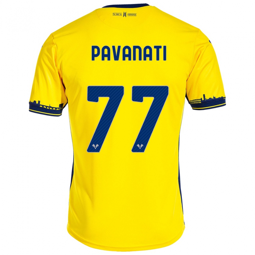 Hombre Camiseta Alessandro Pavanati #77 Amarillo 2ª Equipación 2023/24 La Camisa Perú