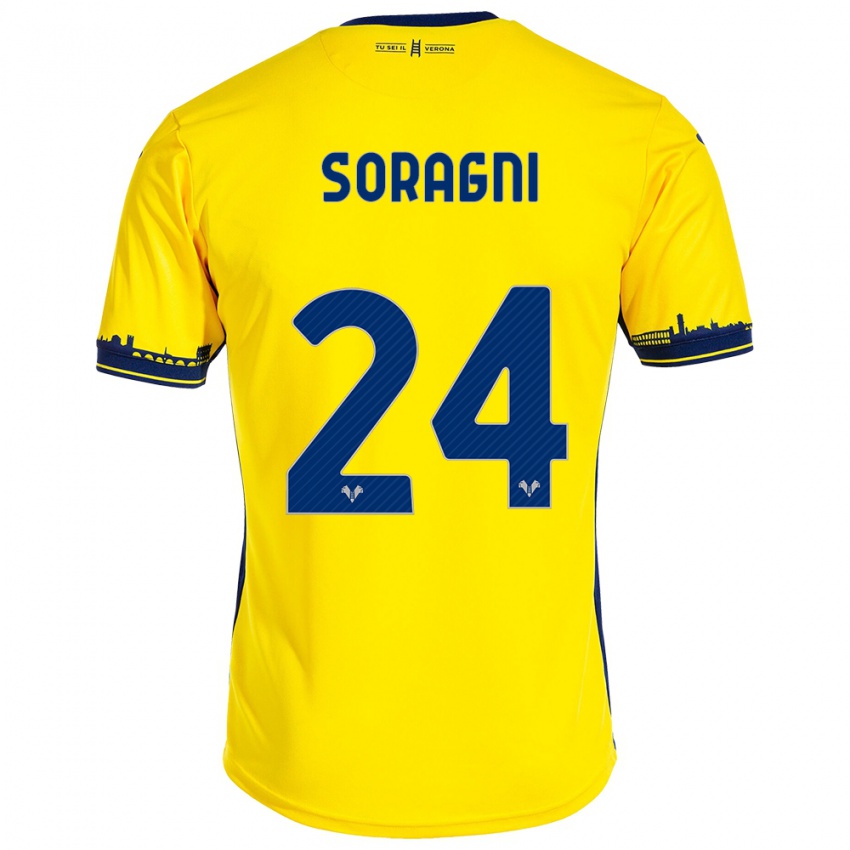 Hombre Camiseta Alberto Soragni #24 Amarillo 2ª Equipación 2023/24 La Camisa Perú