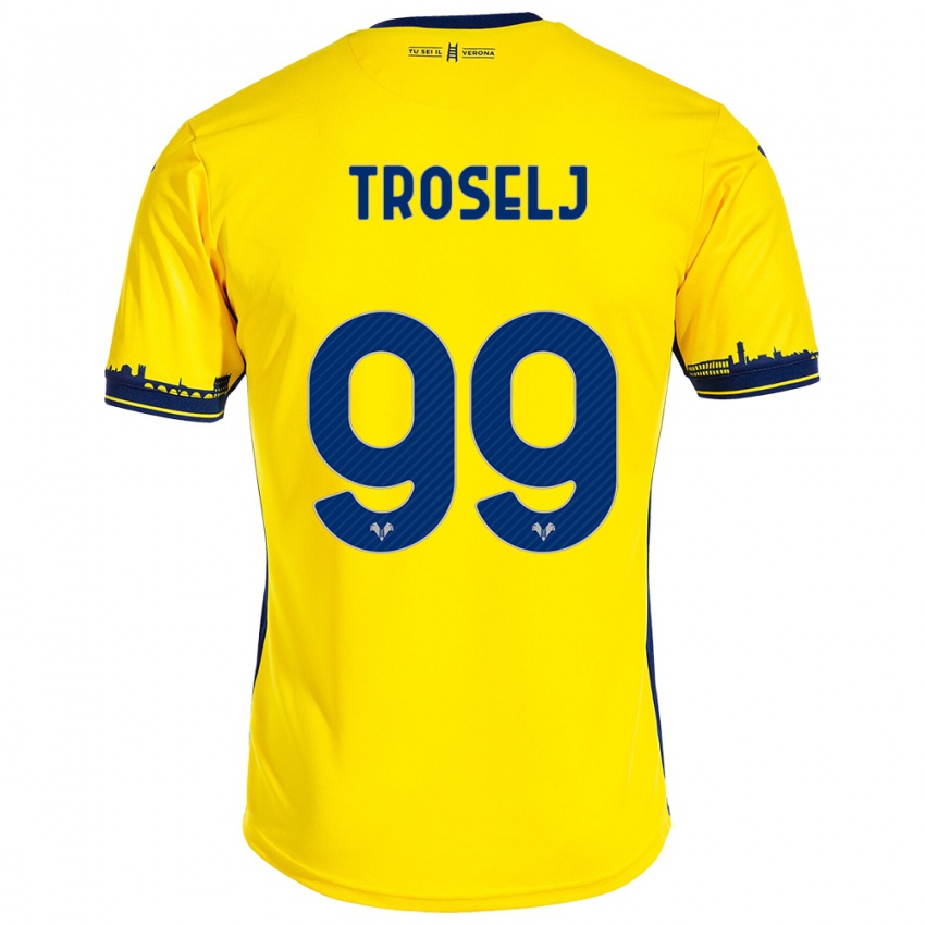 Hombre Camiseta Ethan Troselj #99 Amarillo 2ª Equipación 2023/24 La Camisa Perú