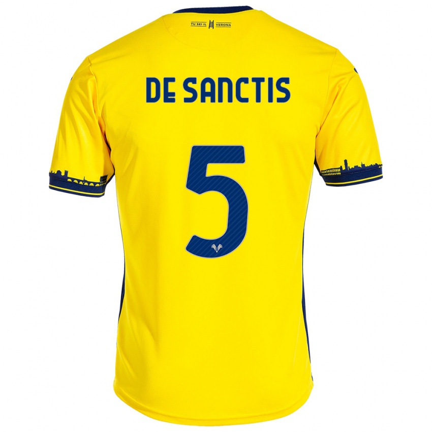 Hombre Camiseta Aurora De Sanctis #5 Amarillo 2ª Equipación 2023/24 La Camisa Perú