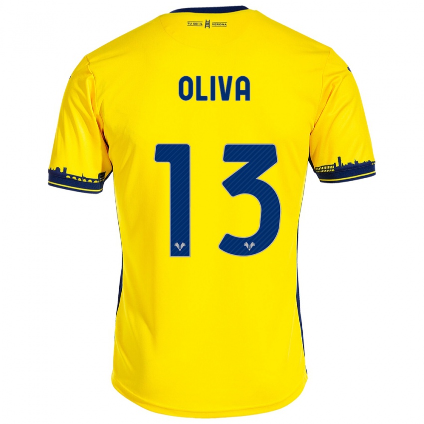 Hombre Camiseta Eleonora Oliva #13 Amarillo 2ª Equipación 2023/24 La Camisa Perú