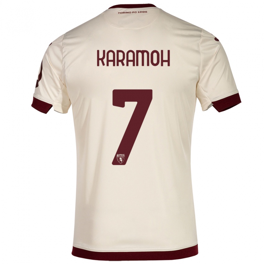 Hombre Camiseta Yann Karamoh #7 Champán 2ª Equipación 2023/24 La Camisa Perú