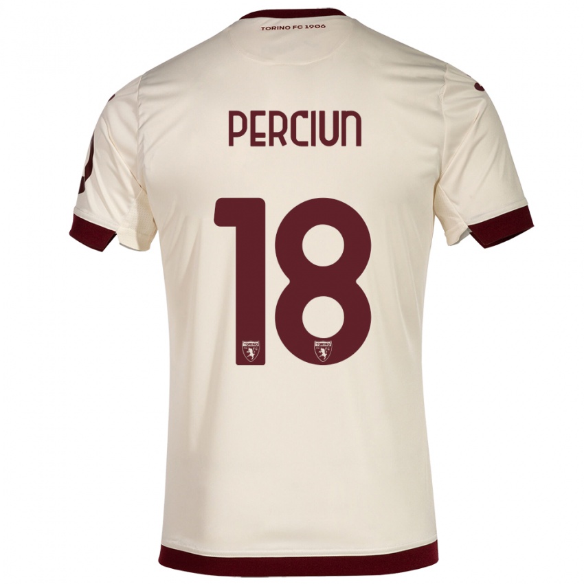 Hombre Camiseta Sergiu Perciun #18 Champán 2ª Equipación 2023/24 La Camisa Perú