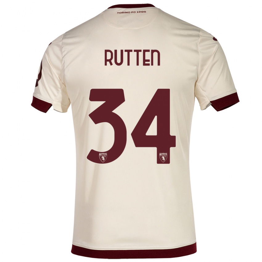 Hombre Camiseta Jill Rutten #34 Champán 2ª Equipación 2023/24 La Camisa Perú