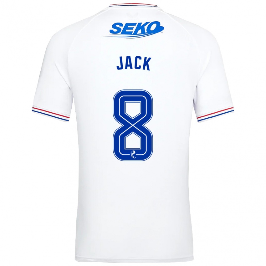 Hombre Camiseta Ryan Jack #8 Blanco 2ª Equipación 2023/24 La Camisa Perú