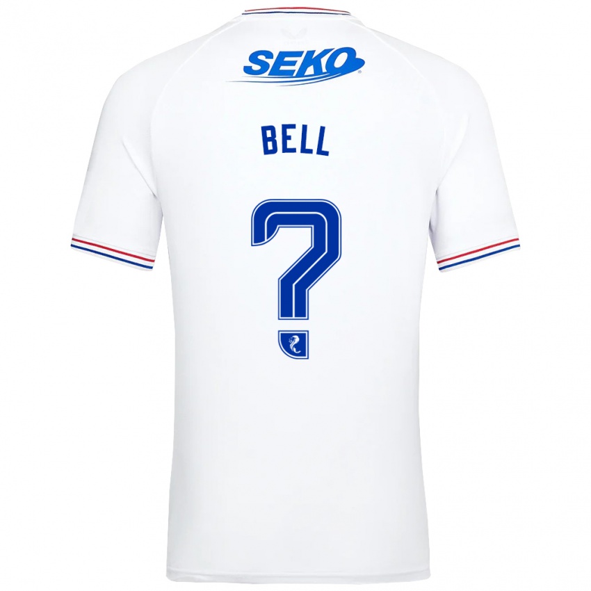 Hombre Camiseta Cameron Bell #0 Blanco 2ª Equipación 2023/24 La Camisa Perú