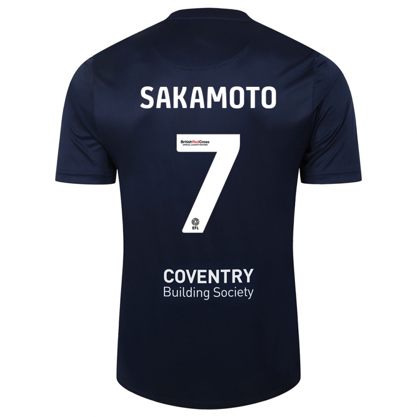 Hombre Camiseta Tatsuhiro Sakamoto #7 Rojo Azul Marino 2ª Equipación 2023/24 La Camisa Perú