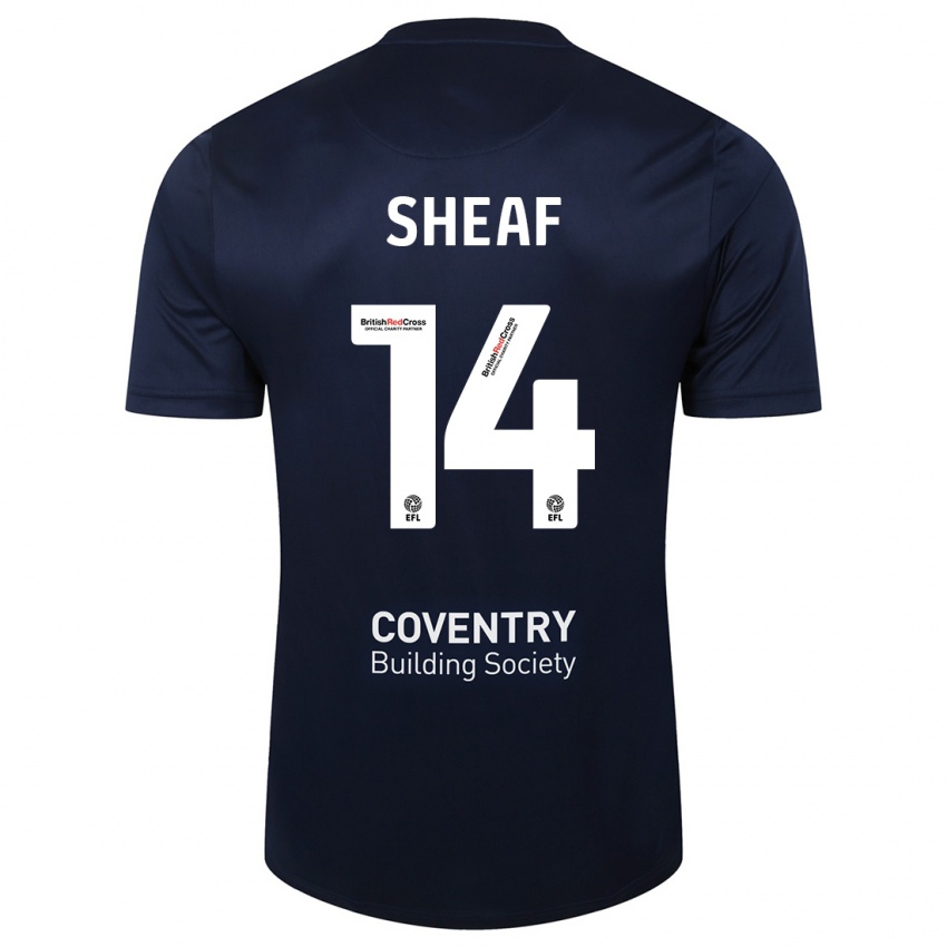 Hombre Camiseta Ben Sheaf #14 Rojo Azul Marino 2ª Equipación 2023/24 La Camisa Perú