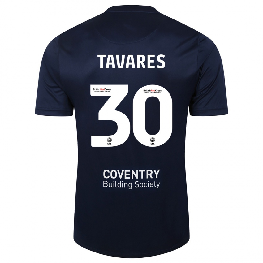 Hombre Camiseta Fábio Tavares #30 Rojo Azul Marino 2ª Equipación 2023/24 La Camisa Perú