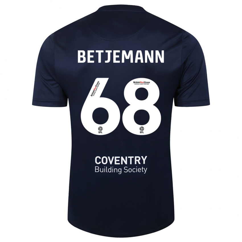 Hombre Camiseta Elliot Betjemann #68 Rojo Azul Marino 2ª Equipación 2023/24 La Camisa Perú