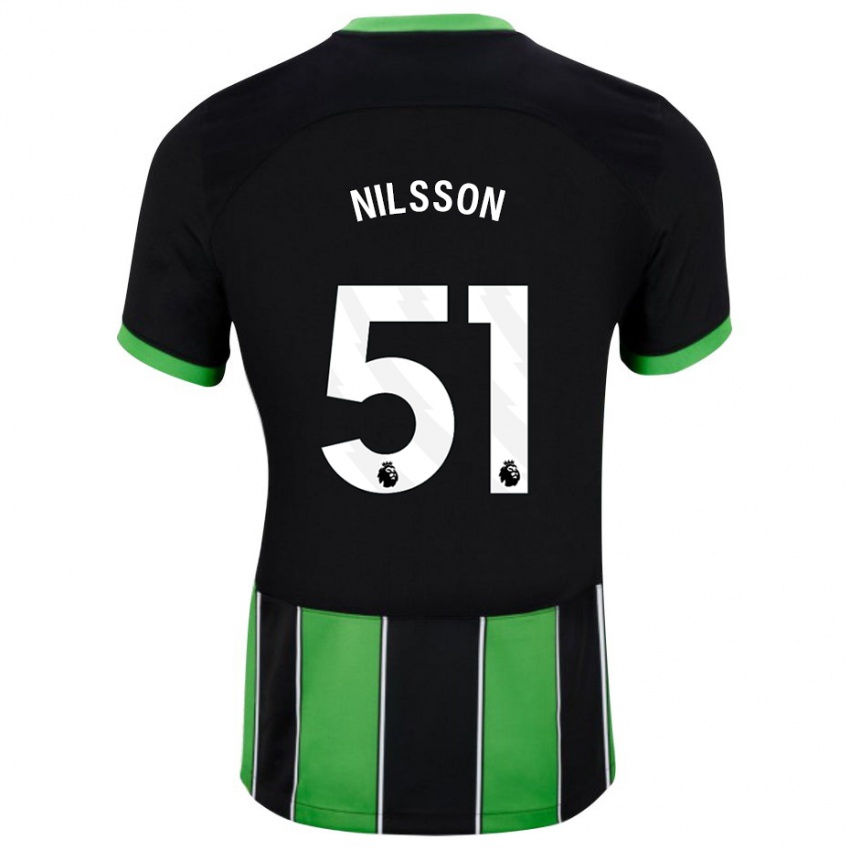 Hombre Camiseta Casper Nilsson #51 Verde Negro 2ª Equipación 2023/24 La Camisa Perú