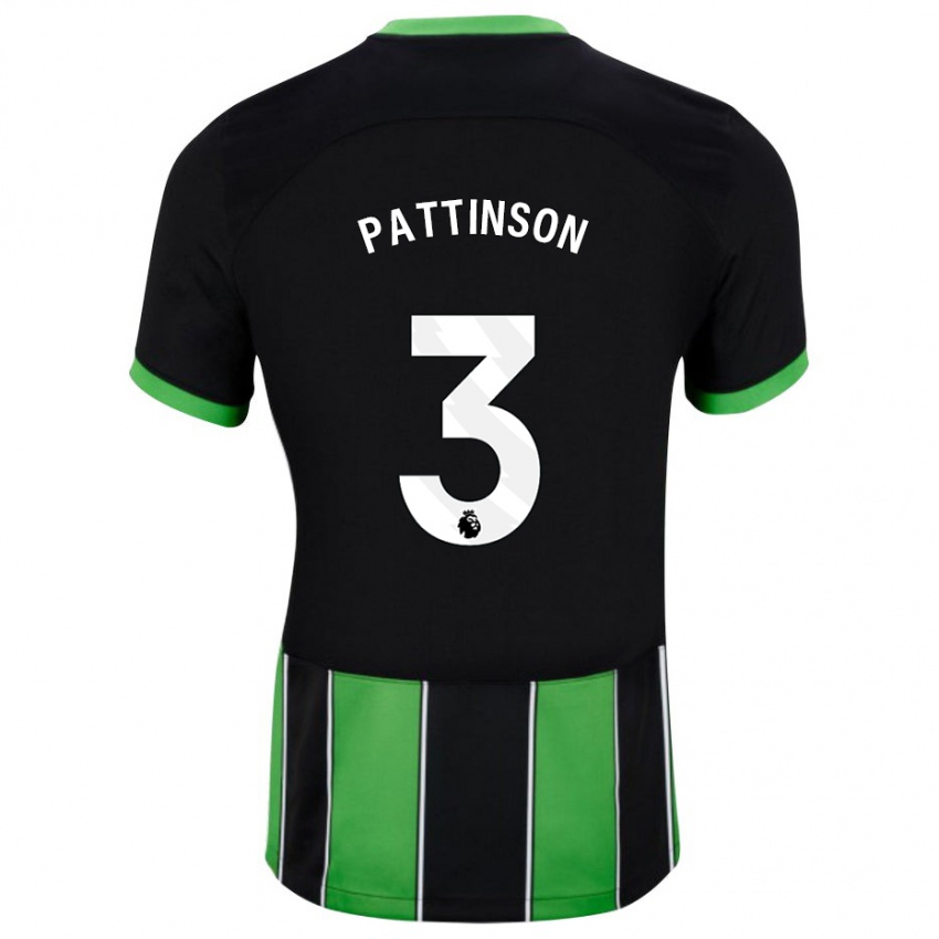 Hombre Camiseta Poppy Pattinson #3 Verde Negro 2ª Equipación 2023/24 La Camisa Perú