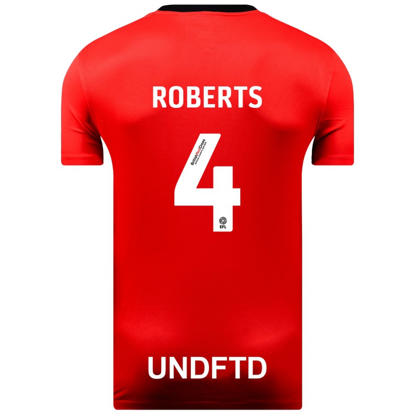 Hombre Camiseta Marc Roberts #4 Rojo 2ª Equipación 2023/24 La Camisa Perú