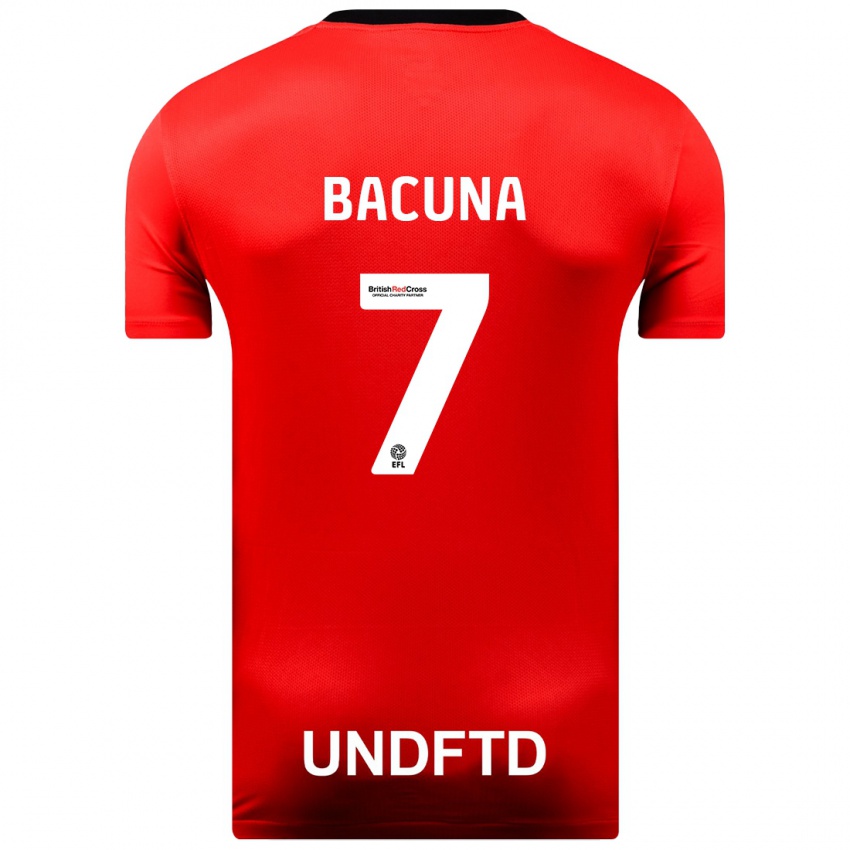 Hombre Camiseta Juninho Bacuna #7 Rojo 2ª Equipación 2023/24 La Camisa Perú