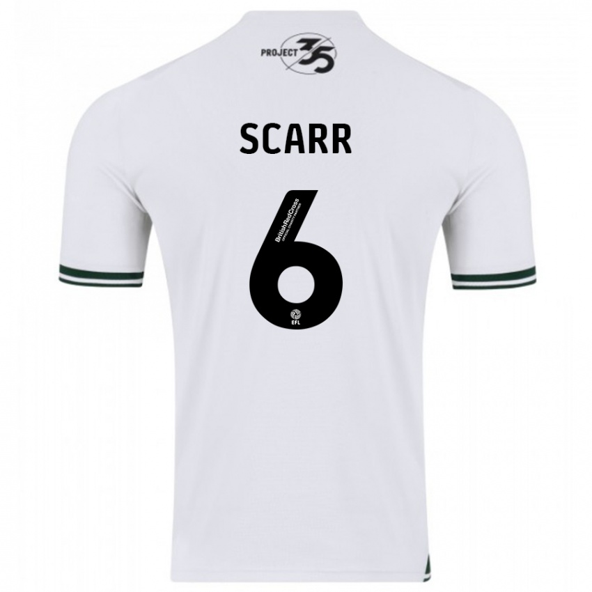 Hombre Camiseta Dan Scarr #6 Blanco 2ª Equipación 2023/24 La Camisa Perú