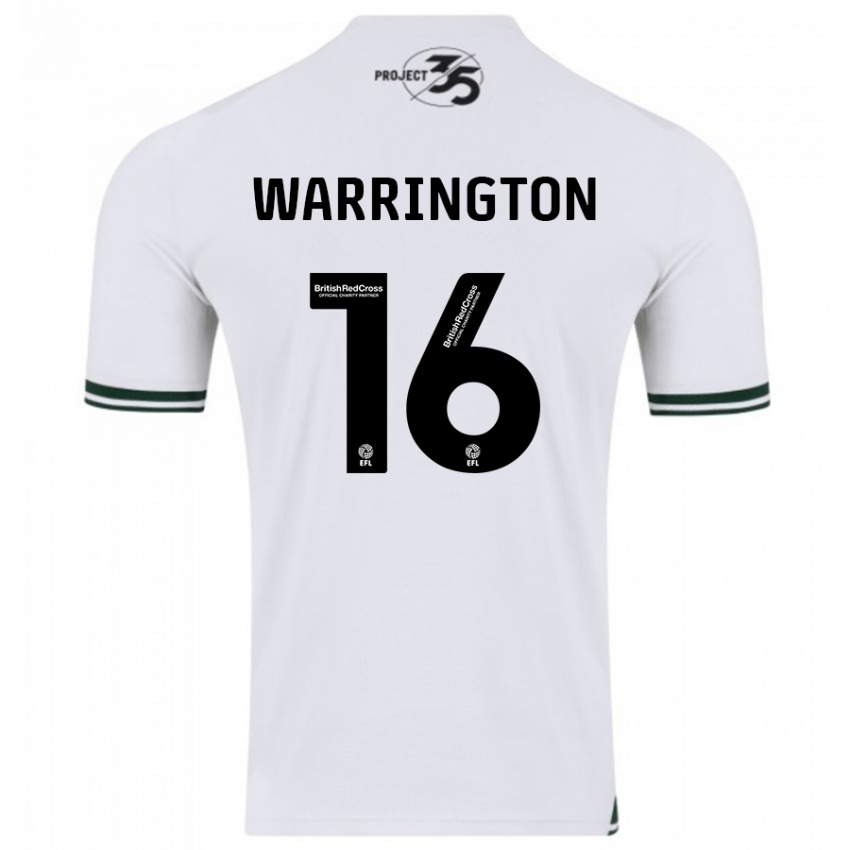 Hombre Camiseta Lewis Warrington #16 Blanco 2ª Equipación 2023/24 La Camisa Perú