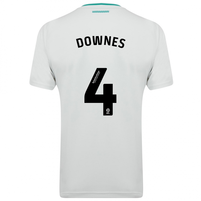 Hombre Camiseta Flynn Downes #4 Blanco 2ª Equipación 2023/24 La Camisa Perú