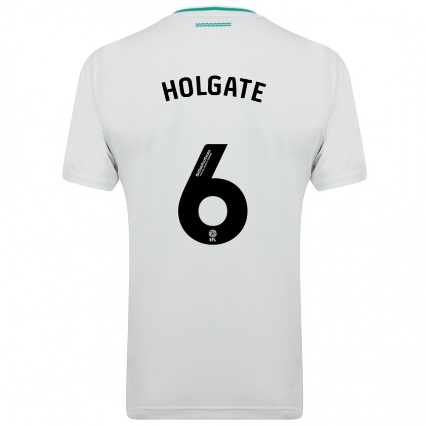 Hombre Camiseta Mason Holgate #6 Blanco 2ª Equipación 2023/24 La Camisa Perú