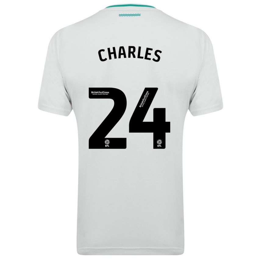 Hombre Camiseta Shea Charles #24 Blanco 2ª Equipación 2023/24 La Camisa Perú