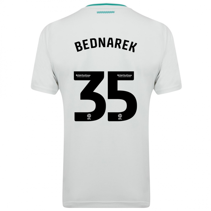 Hombre Camiseta Jan Bednarek #35 Blanco 2ª Equipación 2023/24 La Camisa Perú