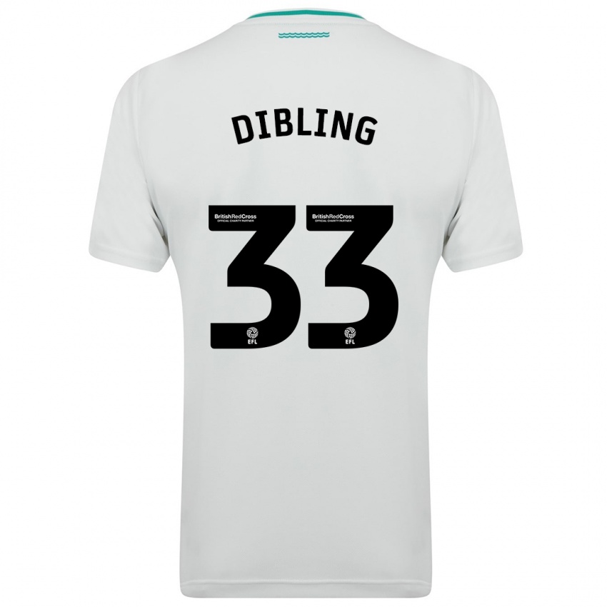 Hombre Camiseta Tyler Dibling #33 Blanco 2ª Equipación 2023/24 La Camisa Perú