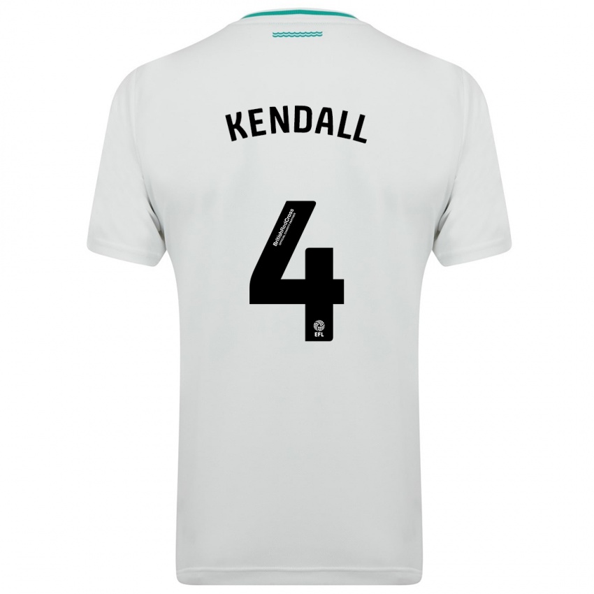 Hombre Camiseta Lucia Kendall #4 Blanco 2ª Equipación 2023/24 La Camisa Perú