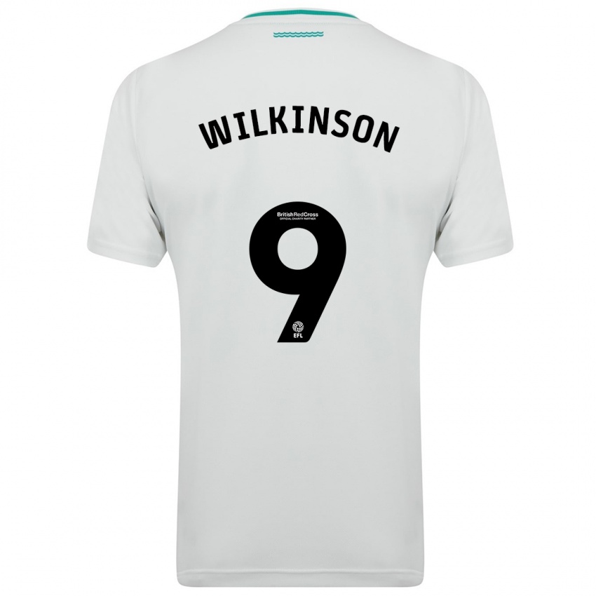 Hombre Camiseta Katie Wilkinson #9 Blanco 2ª Equipación 2023/24 La Camisa Perú