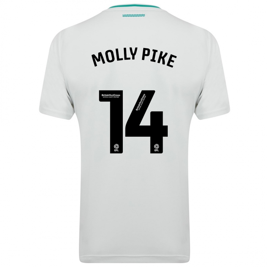 Hombre Camiseta Molly Pike #14 Blanco 2ª Equipación 2023/24 La Camisa Perú