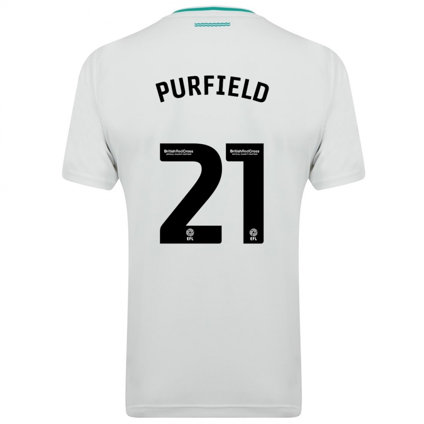 Hombre Camiseta Jemma Elizabeth Purfield #21 Blanco 2ª Equipación 2023/24 La Camisa Perú