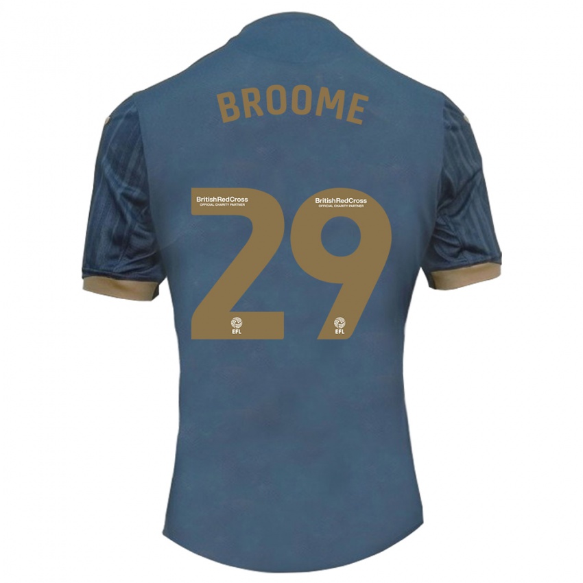 Hombre Camiseta Nathan Broome #29 Verde Azulado Oscuro 2ª Equipación 2023/24 La Camisa Perú