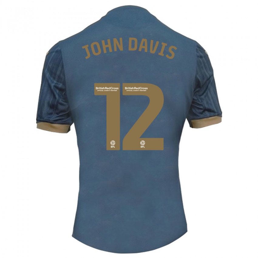 Hombre Camiseta Stacey John-Davis #12 Verde Azulado Oscuro 2ª Equipación 2023/24 La Camisa Perú