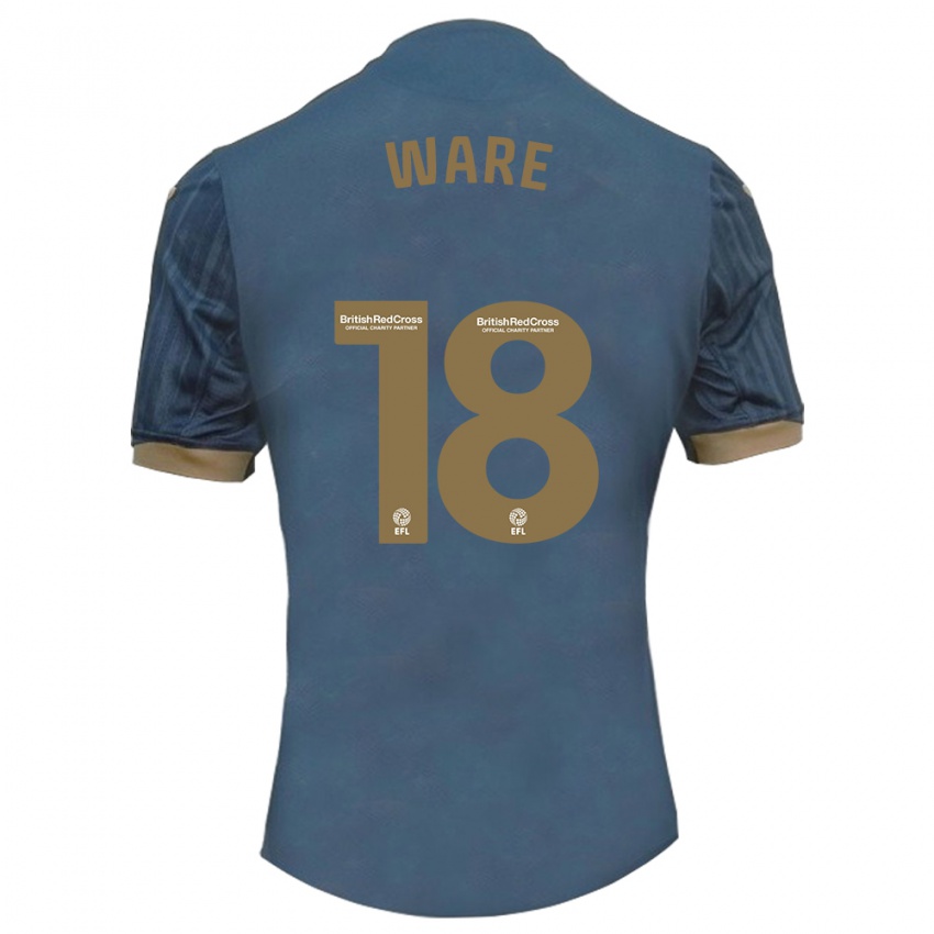Hombre Camiseta Phoebe Ware #18 Verde Azulado Oscuro 2ª Equipación 2023/24 La Camisa Perú