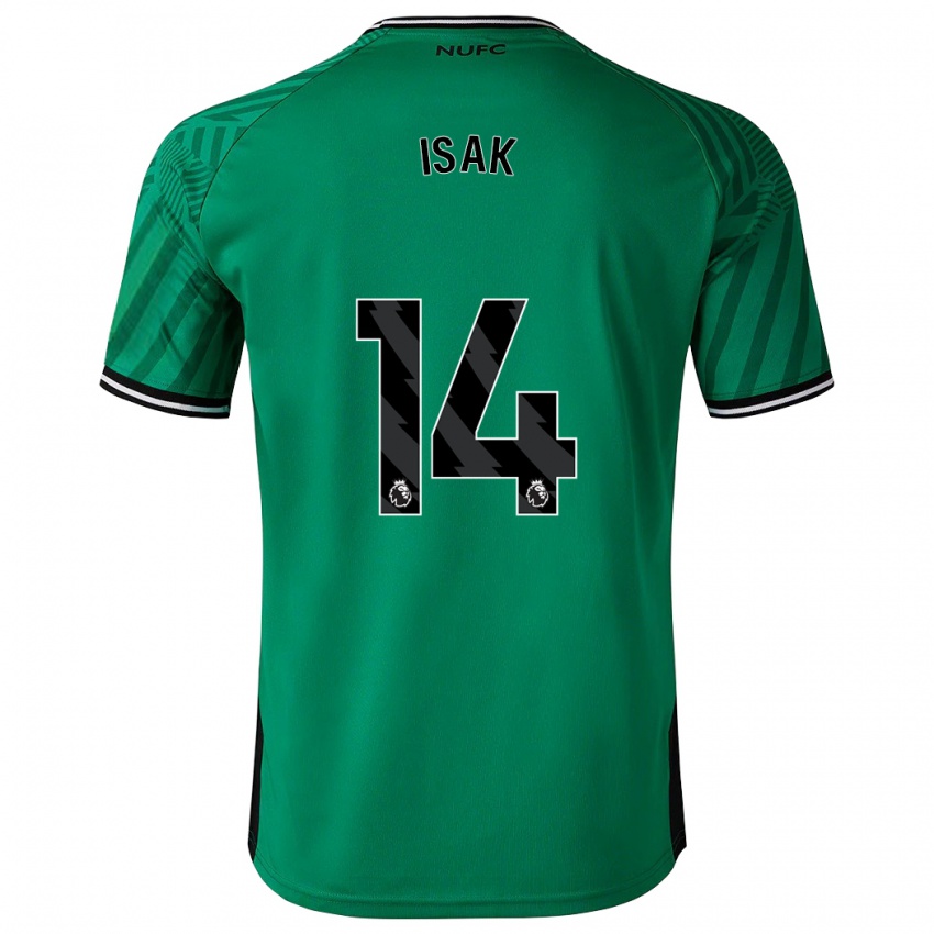 Hombre Camiseta Alexander Isak #14 Verde 2ª Equipación 2023/24 La Camisa Perú