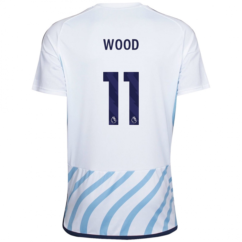 Hombre Camiseta Chris Wood #11 Blanco Azul 2ª Equipación 2023/24 La Camisa Perú