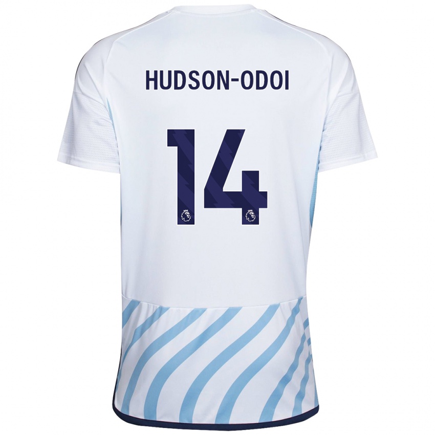 Hombre Camiseta Callum Hudson-Odoi #14 Blanco Azul 2ª Equipación 2023/24 La Camisa Perú