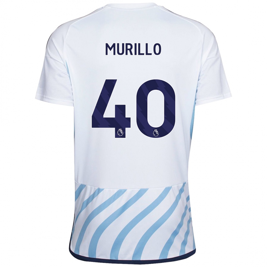 Hombre Camiseta Murillo #40 Blanco Azul 2ª Equipación 2023/24 La Camisa Perú