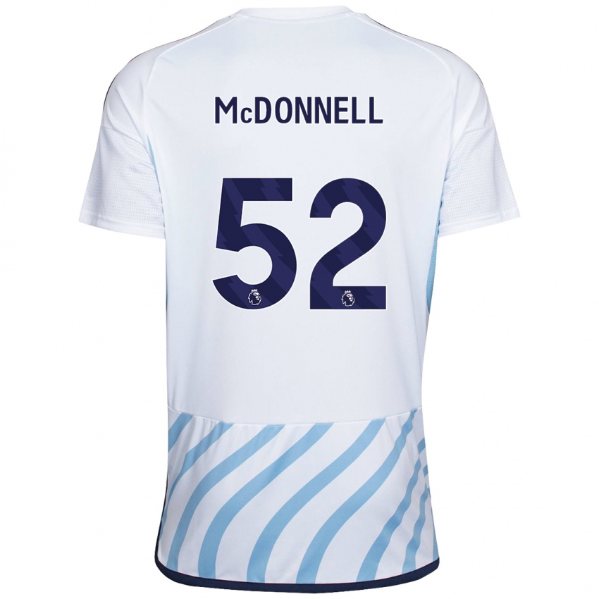 Hombre Camiseta Jamie Mcdonnell #52 Blanco Azul 2ª Equipación 2023/24 La Camisa Perú