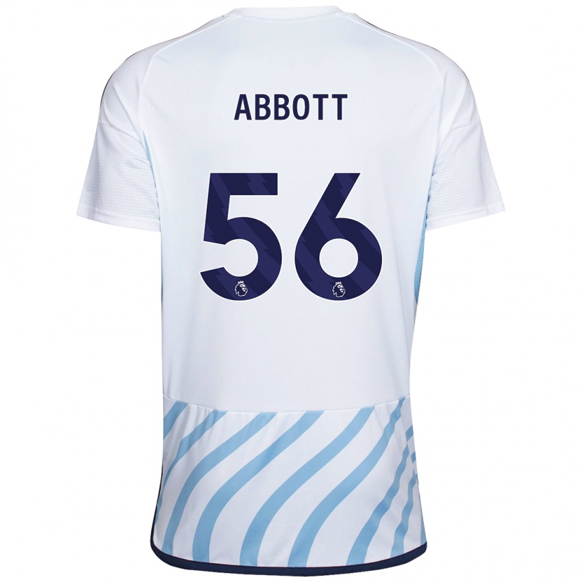 Hombre Camiseta Zach Abbott #56 Blanco Azul 2ª Equipación 2023/24 La Camisa Perú