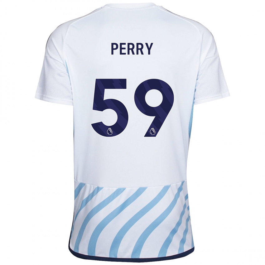 Hombre Camiseta Ben Perry #59 Blanco Azul 2ª Equipación 2023/24 La Camisa Perú