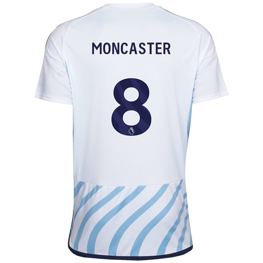 Hombre Camiseta Mai Moncaster #8 Blanco Azul 2ª Equipación 2023/24 La Camisa Perú