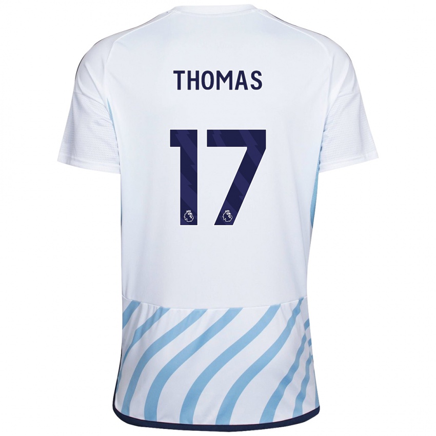 Hombre Camiseta Freya Thomas #17 Blanco Azul 2ª Equipación 2023/24 La Camisa Perú