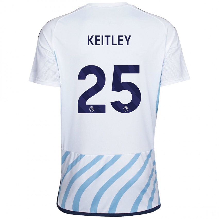 Hombre Camiseta Alice Keitley #25 Blanco Azul 2ª Equipación 2023/24 La Camisa Perú