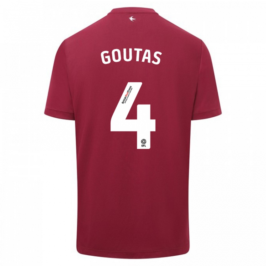 Hombre Camiseta Dimitrios Goutas #4 Rojo 2ª Equipación 2023/24 La Camisa Perú